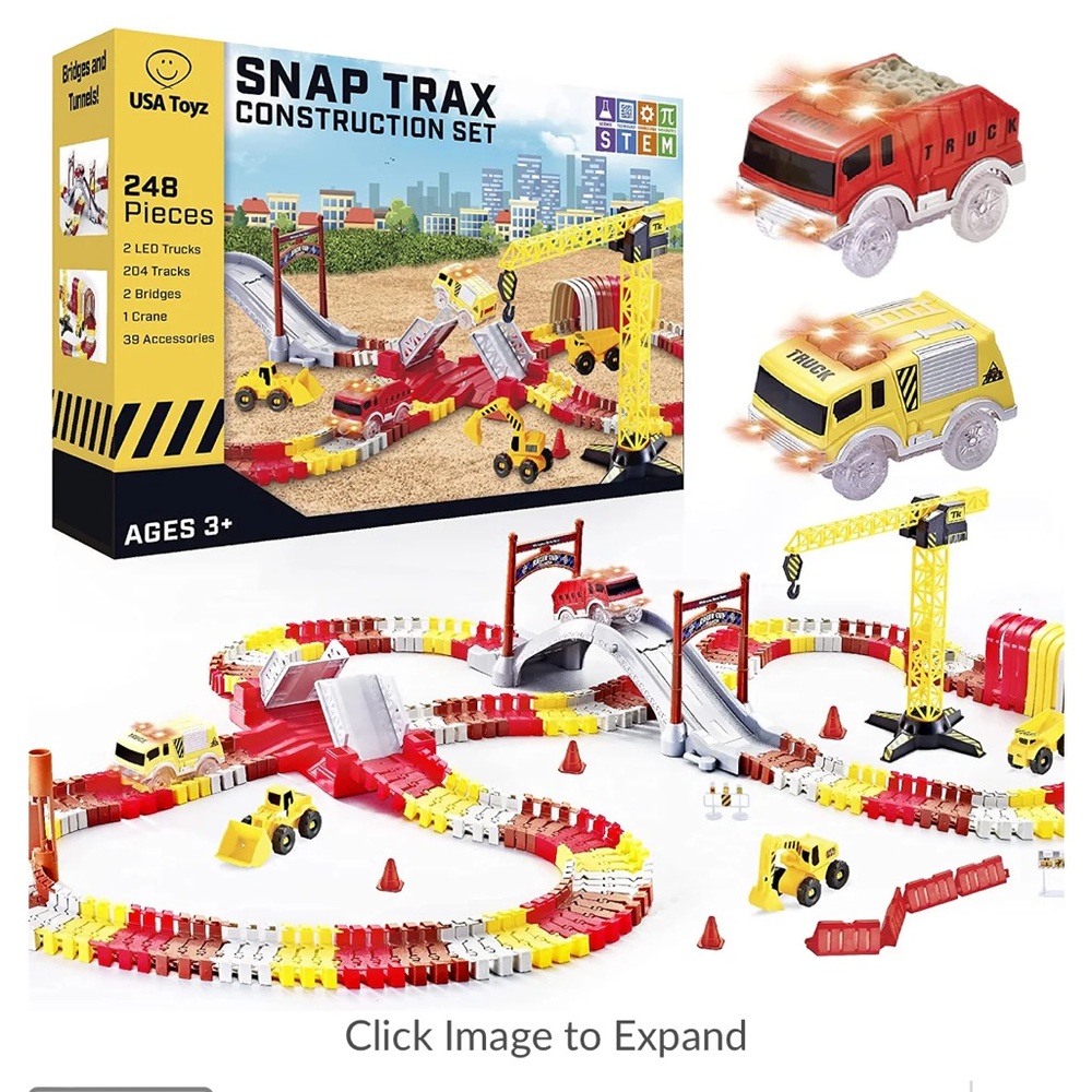 Snap Trax Construction Set, Flexible Car Track